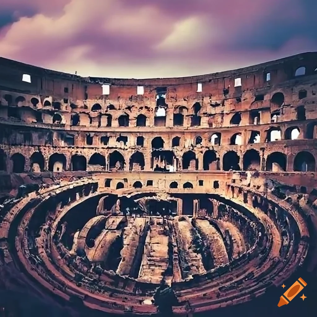 vista of the Colosseum to the sky