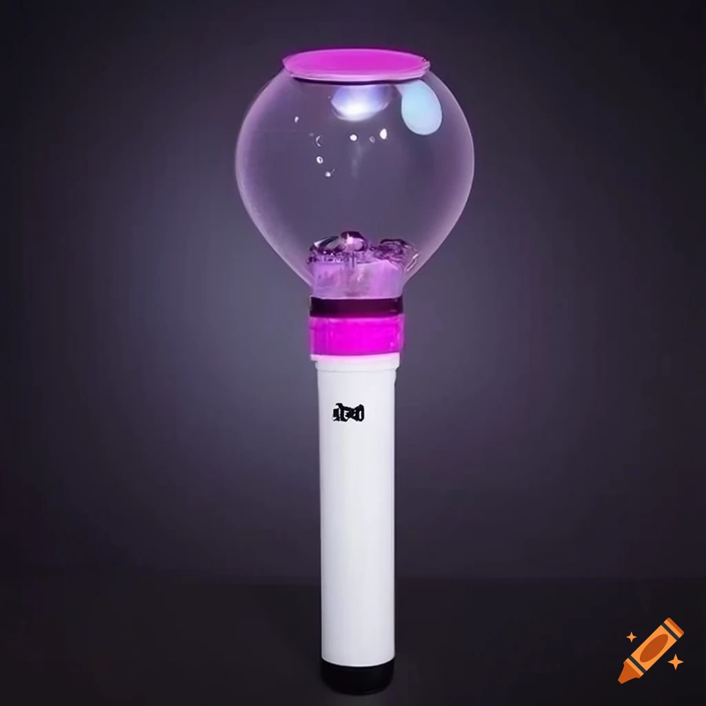 A pastel colored kpop lightstick with prism logo on Craiyon
