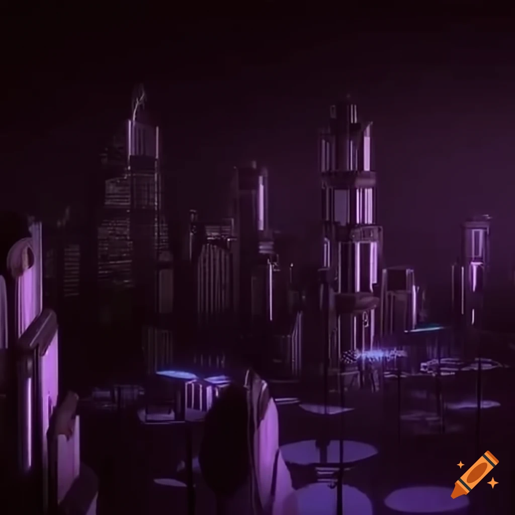 orchestra playing in a futuristic city