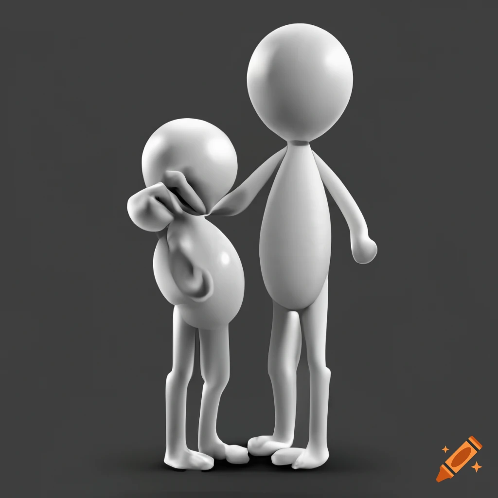3D character with an arm injury