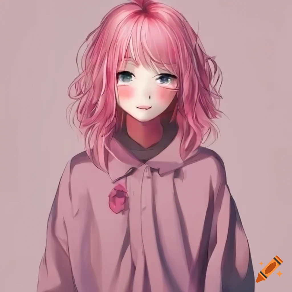 Anime girl with pastel outfit and background, adorable pfp trendy