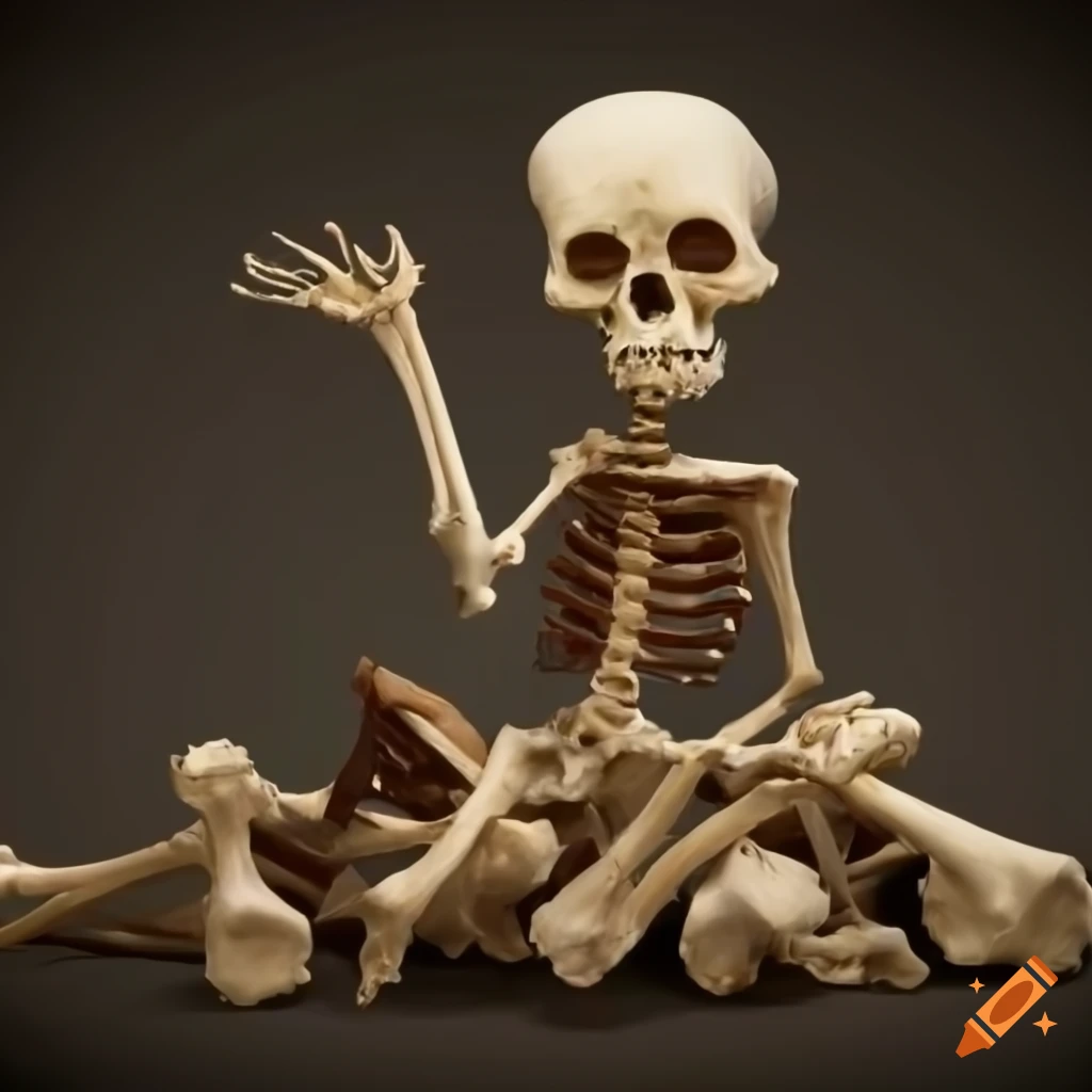 art of a halfling skeleton on a pile of bones