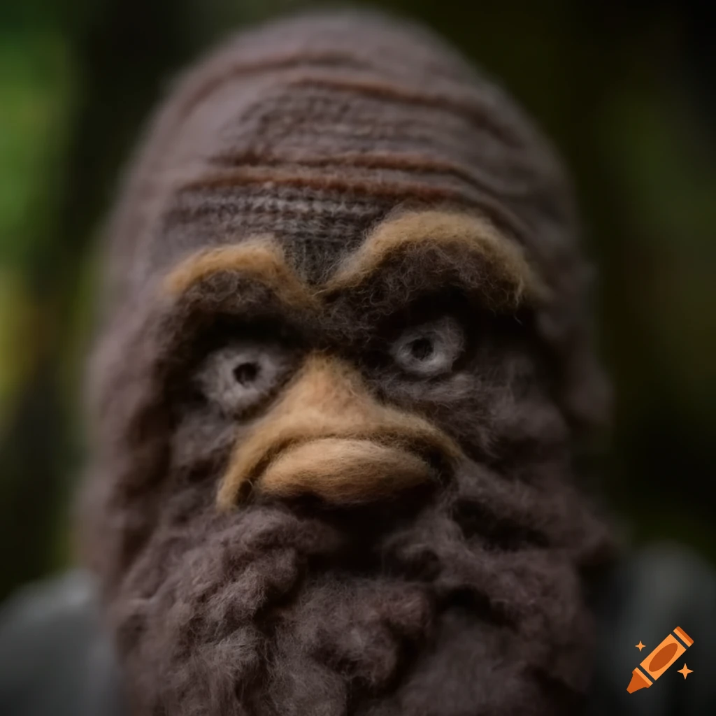 Wool felt sculpture of patterson gimlin sasquatch on Craiyon