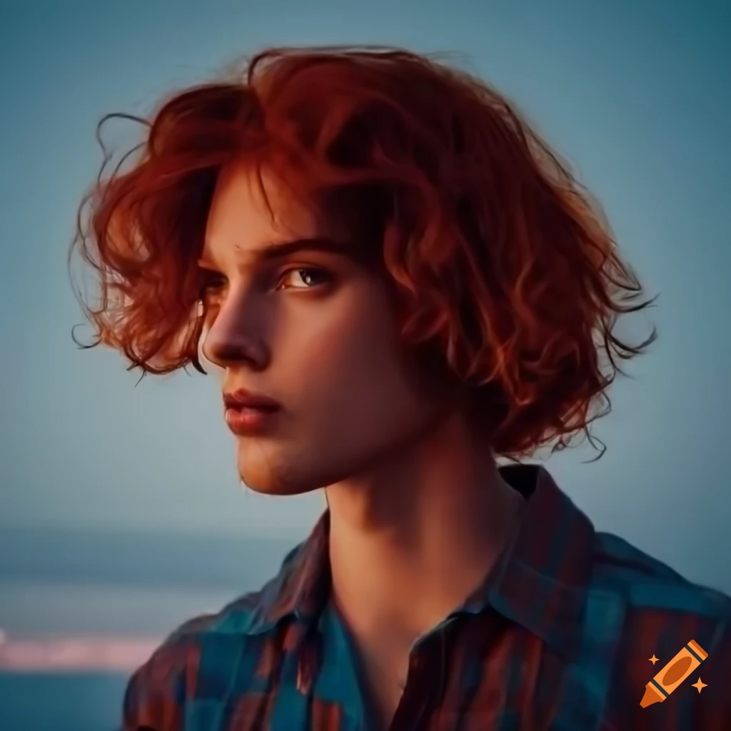 Guy With Wavy Red Hair And A Casual Hairstyle