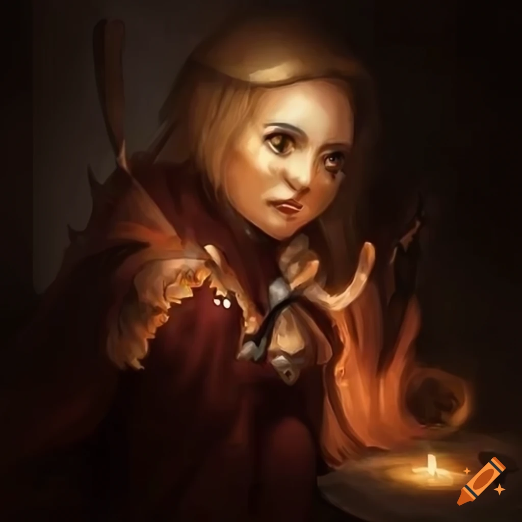 fantasy artwork of a cowardly magician