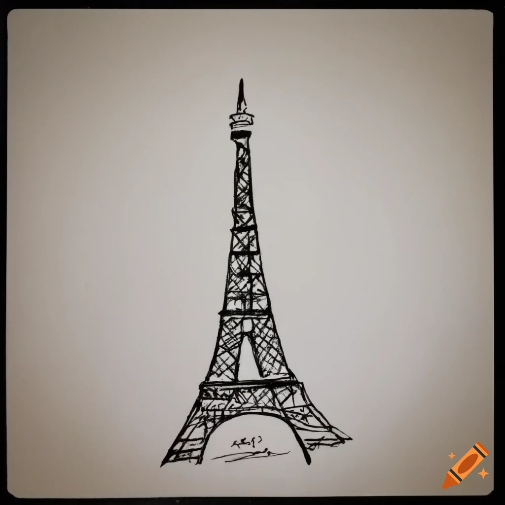 Continuous one line drawing of paris eiffel tower Vector Image