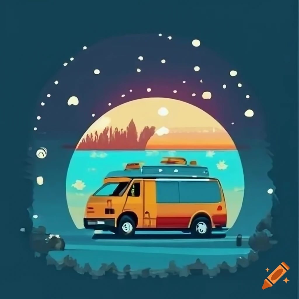 picture of a van traveling the world