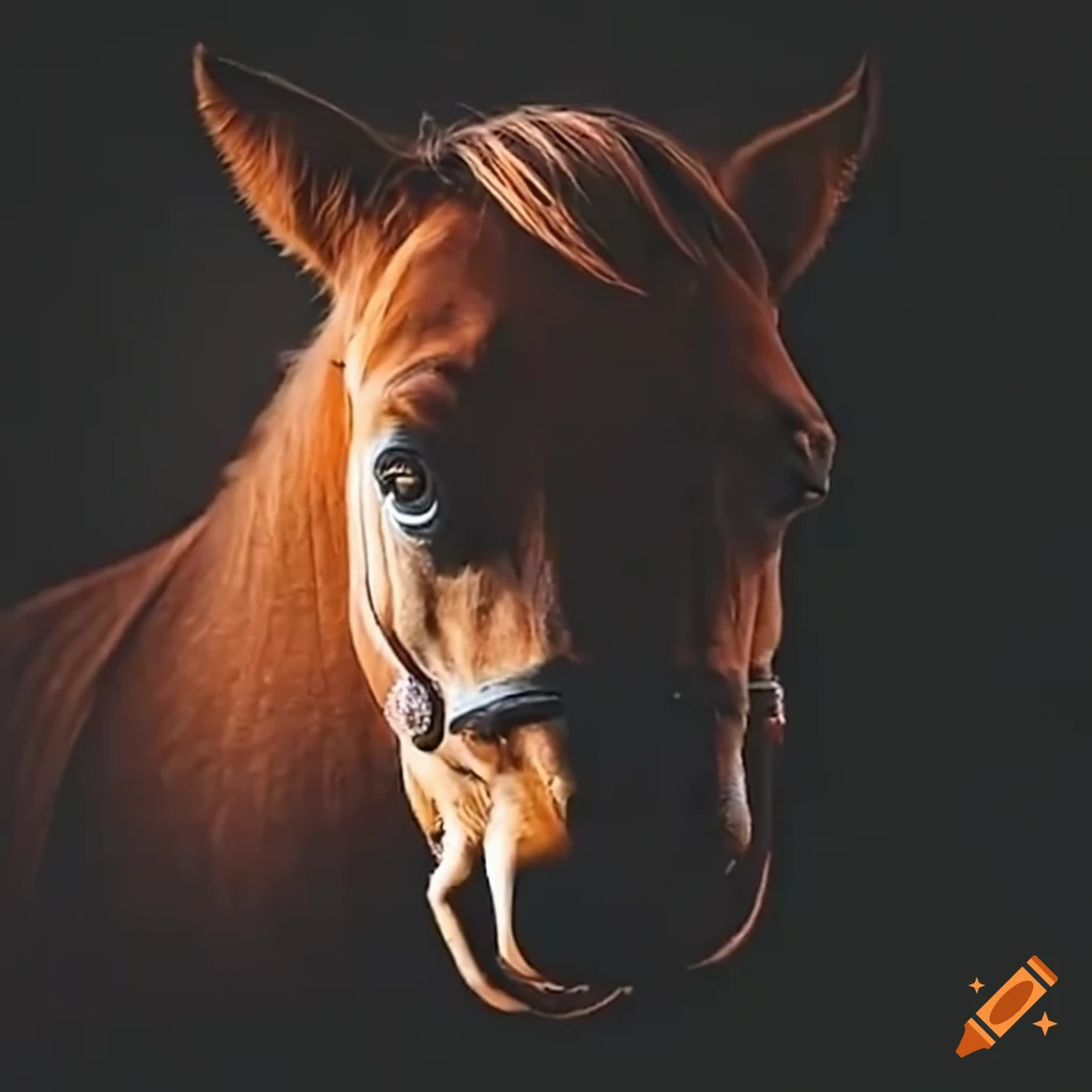 Funny horse on a doorbell camera on Craiyon