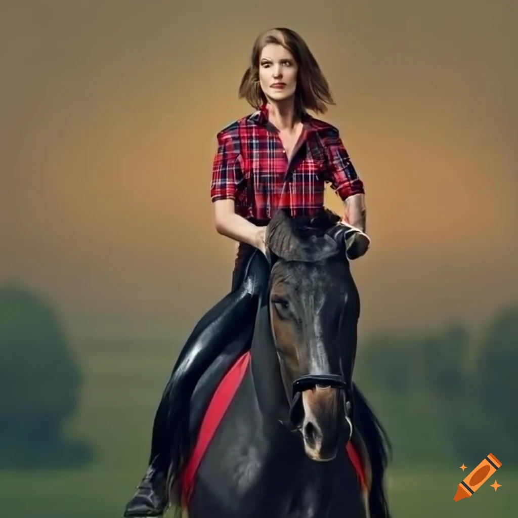 hyperrealistic photograph of Rosamund Pike as a horse rider