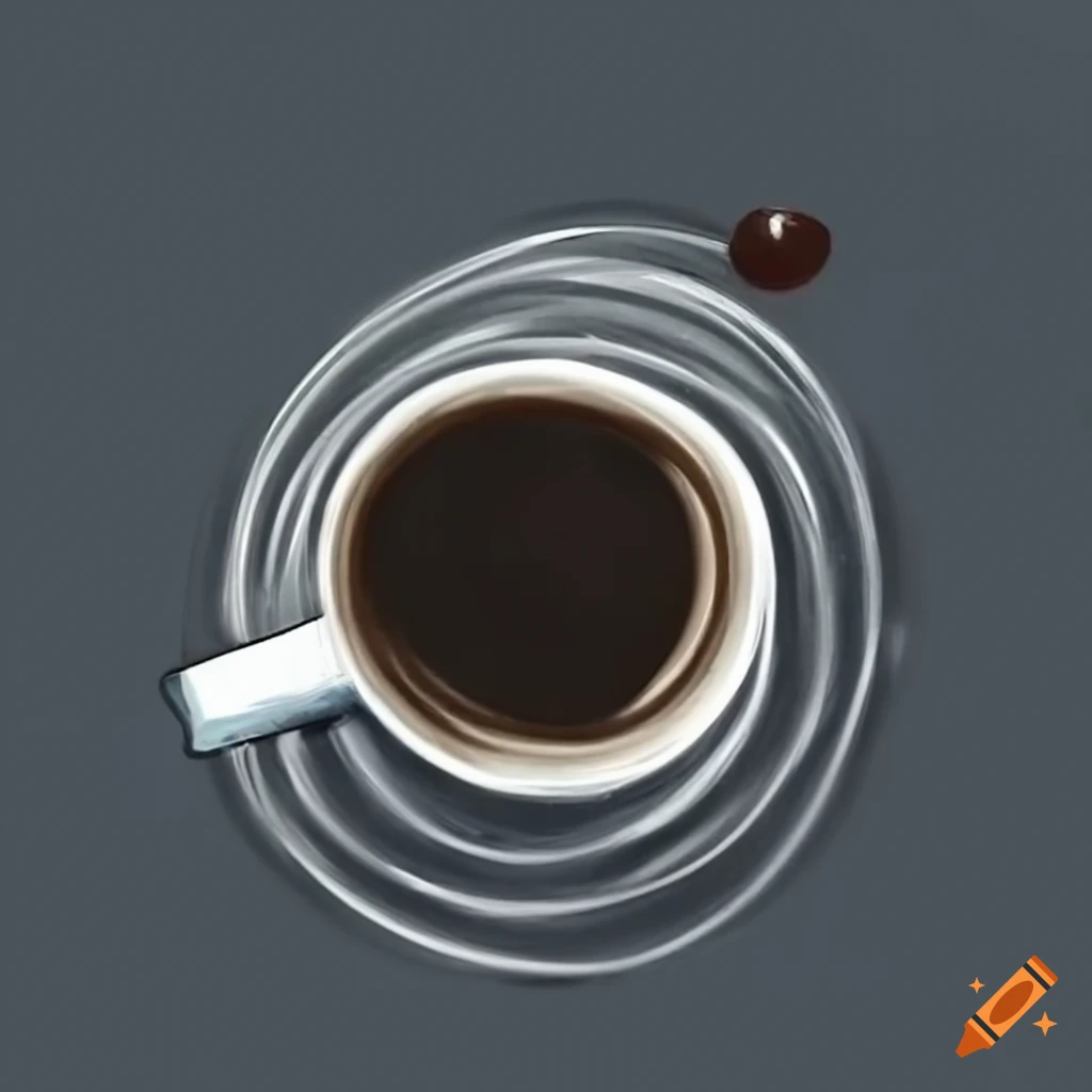whirl of milk on black coffee