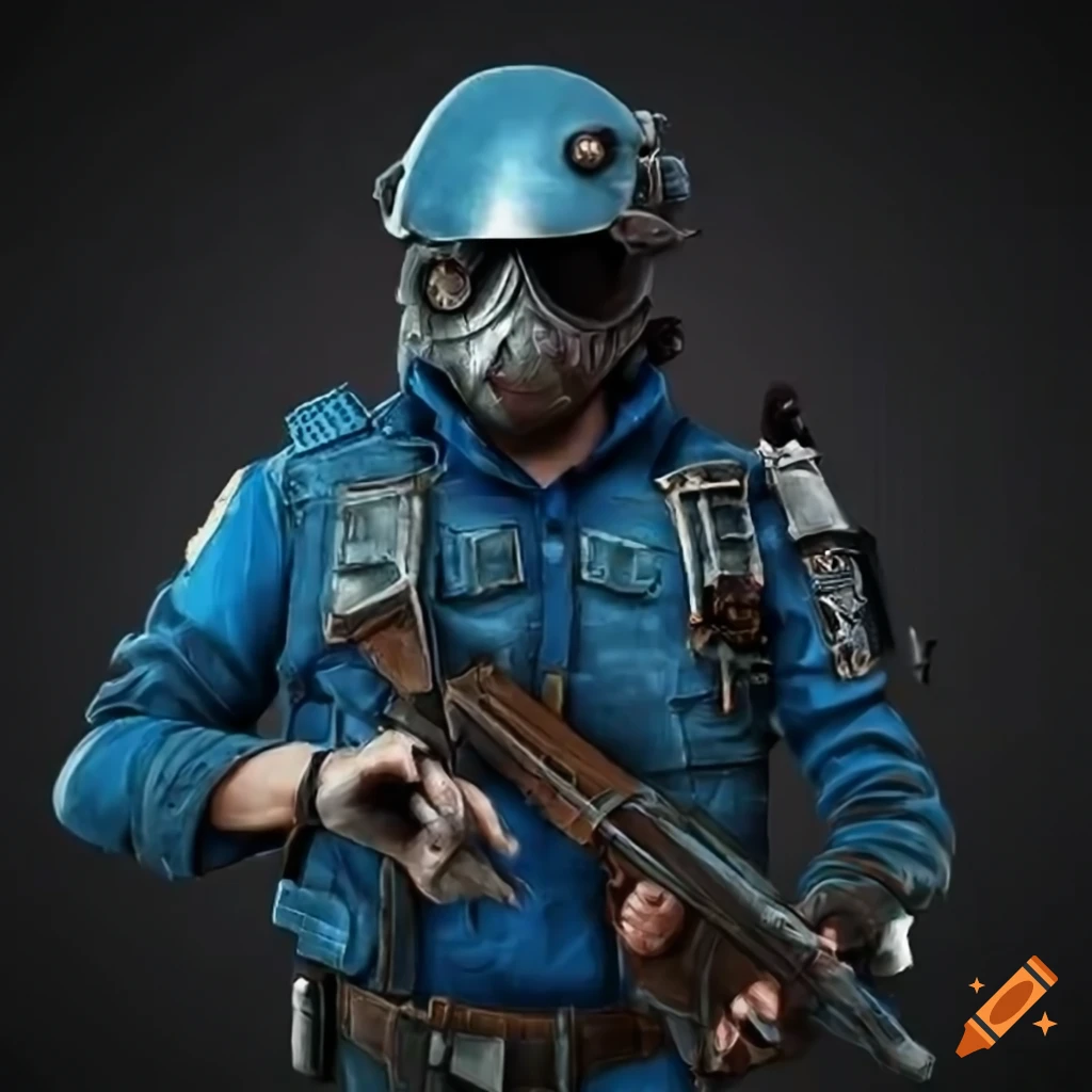 Post apocalyptic Police Officer In Blue Uniform On Craiyon post-apocalyptic-police-officer-in-blue-uniform-on-craiyon