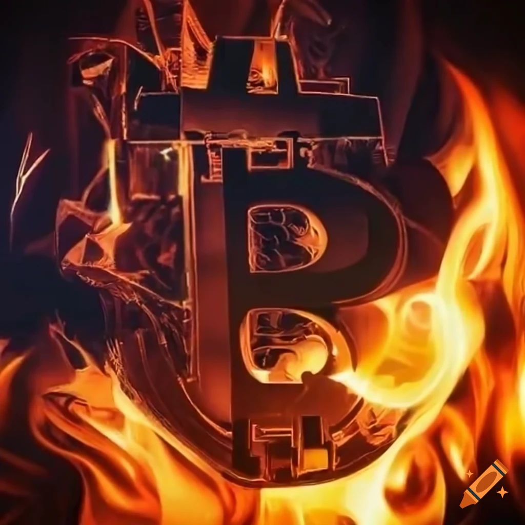 Image of cryptocurrency burn concept on Craiyon