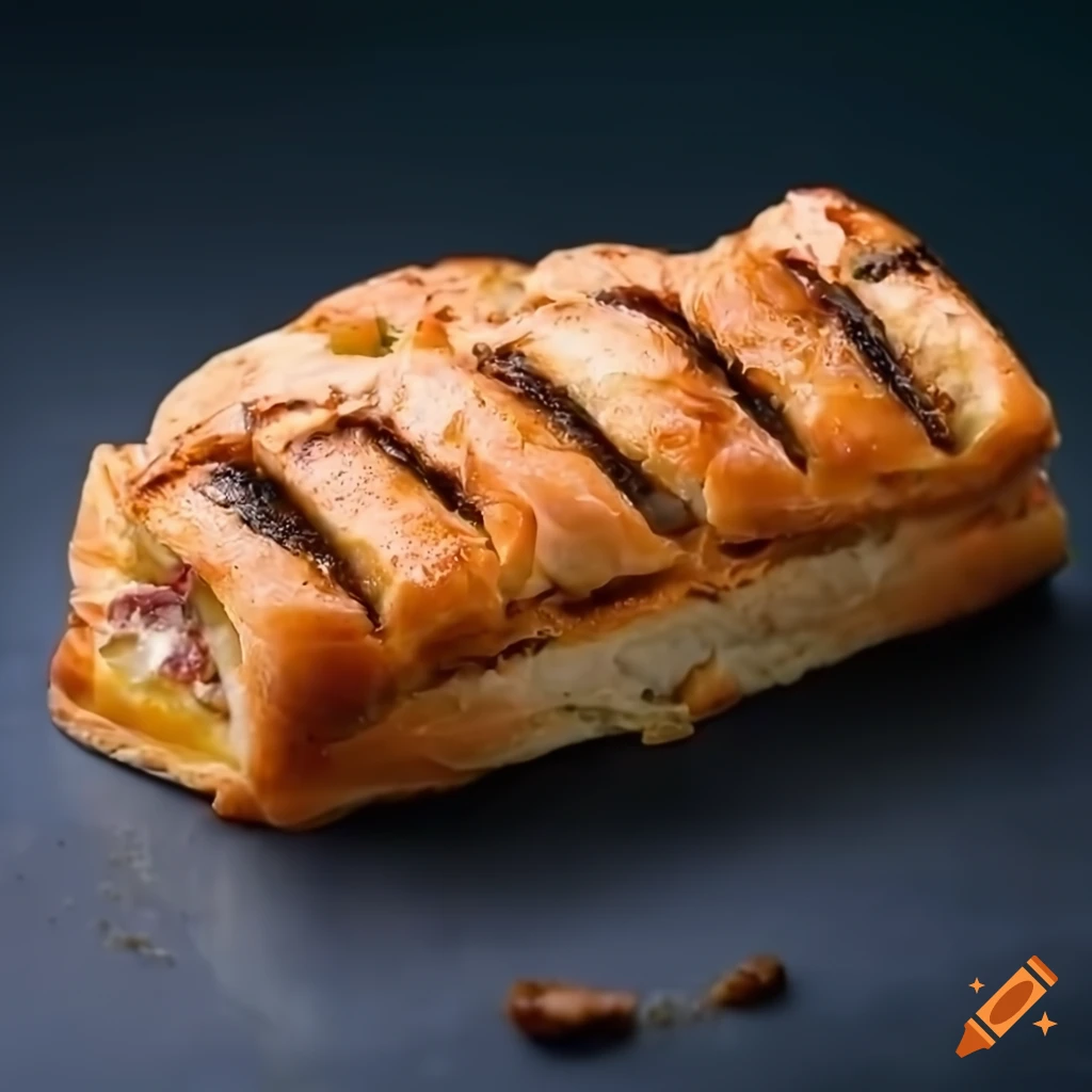 delicious brisè pastry with salmon