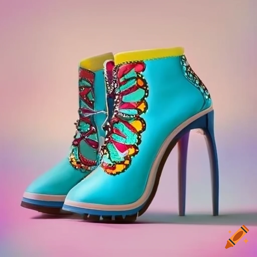 Colorful butterfly boots
