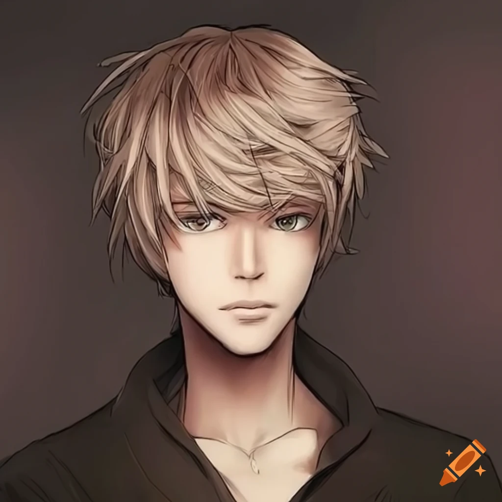 Close Up Of A Male Anime Cyborg With Blonde Wavy Hair On Craiyon 