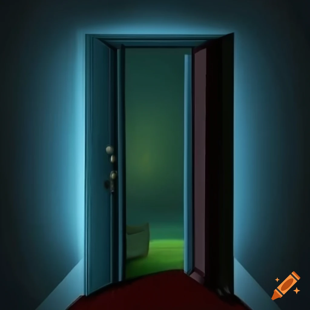 Creepy bedroom closet door in goosebumps style on Craiyon