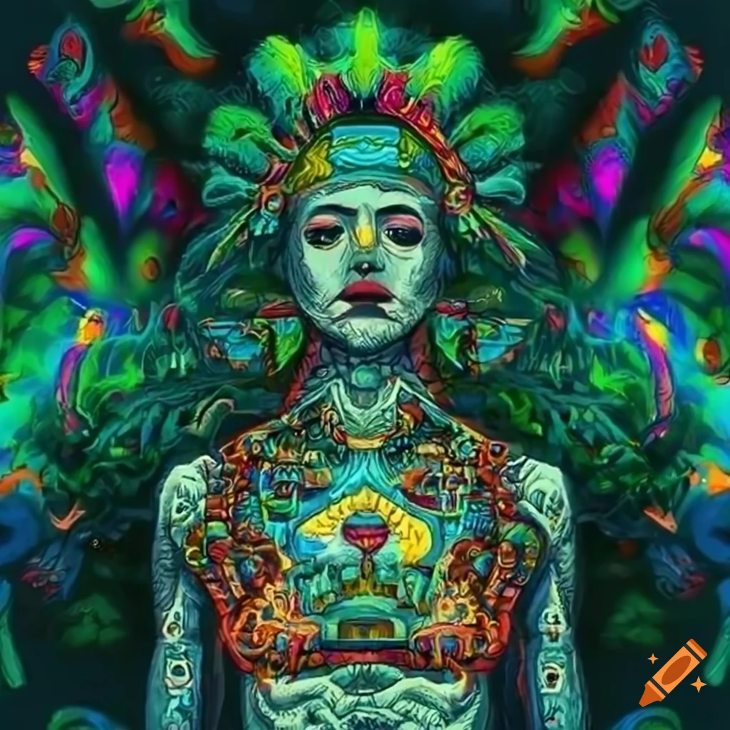 Aztec Jungle With A Trippy Vibe In A Website Banner Format On Craiyon