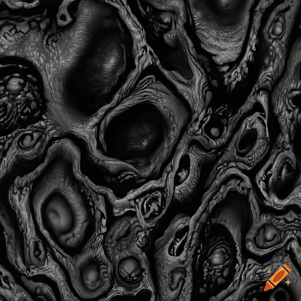 seamless black and white creature texture