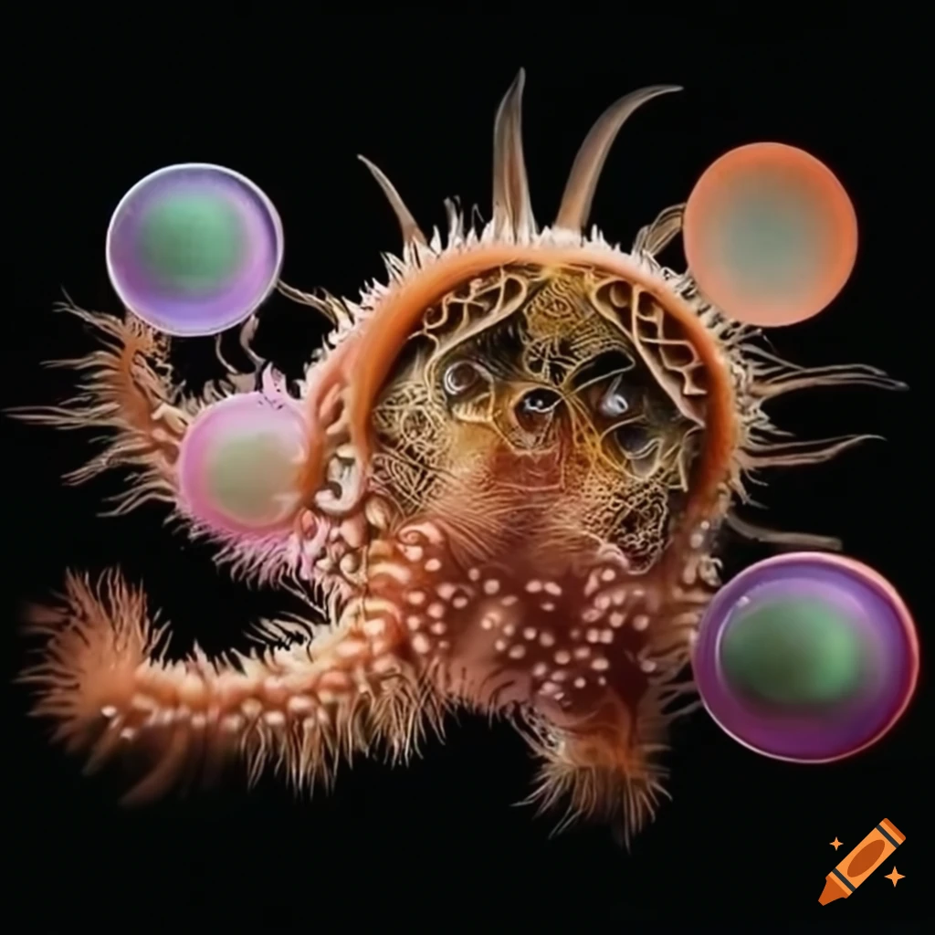 illustration of adorable animals blowing bubbles