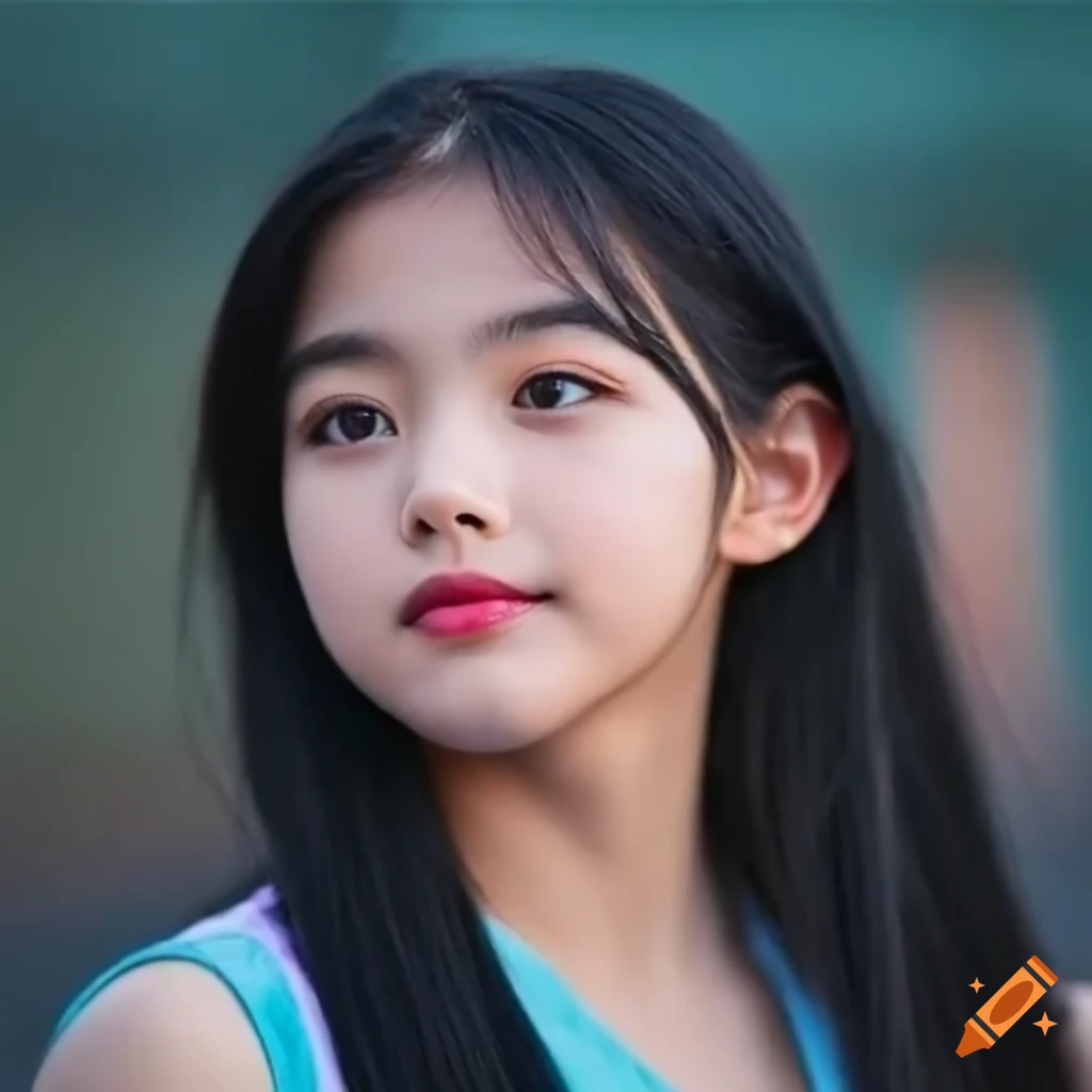 captivating portrait of a 15-year-old female idol