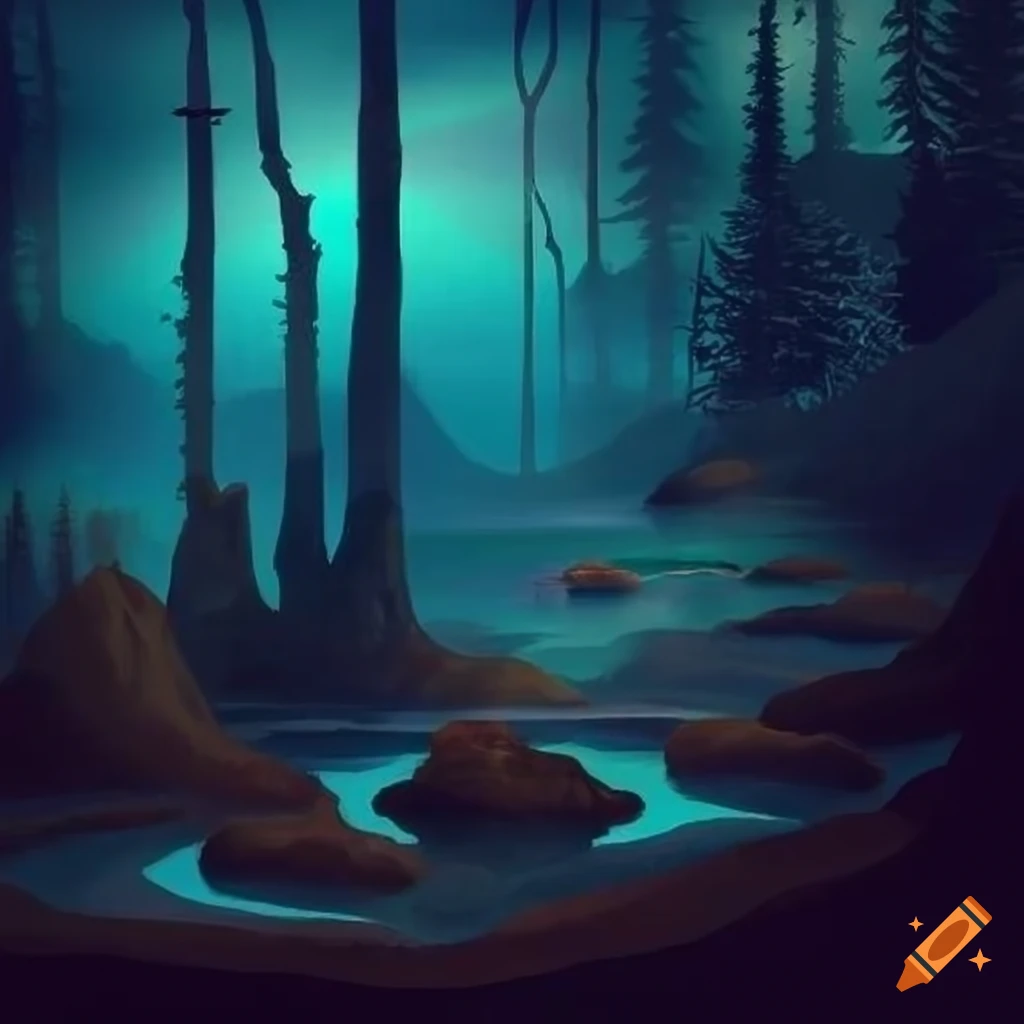 fantasy forest landscape in mannerist style