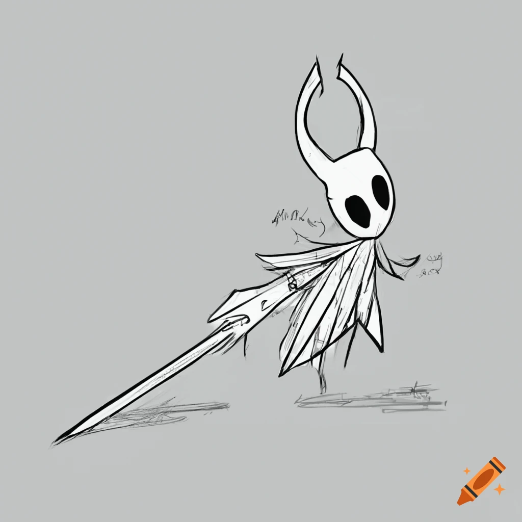 pencil art of Hollow Knight Silksong