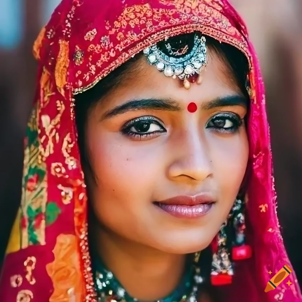 portrait of a young Rajasthani gypsy beauty