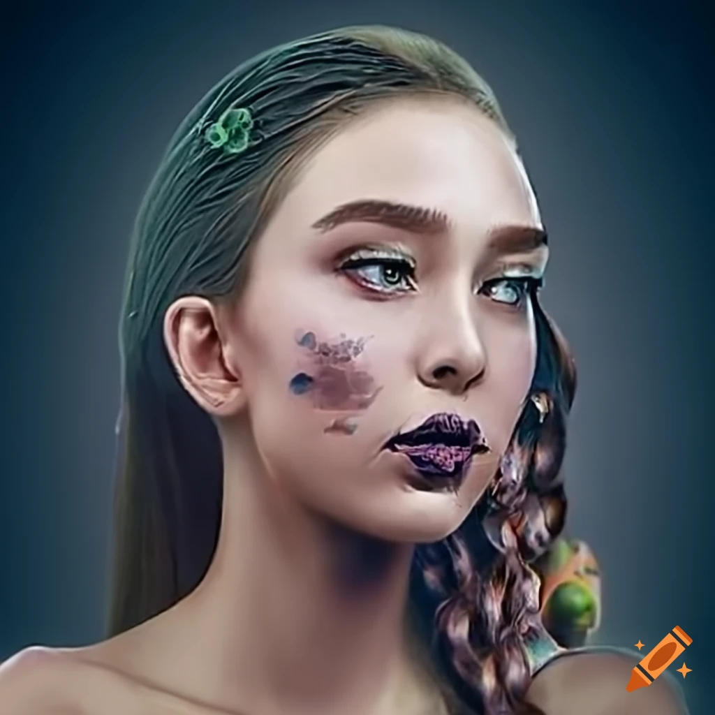 Ultra realistic portrait of a feminine fantasy art girl on Craiyon image.