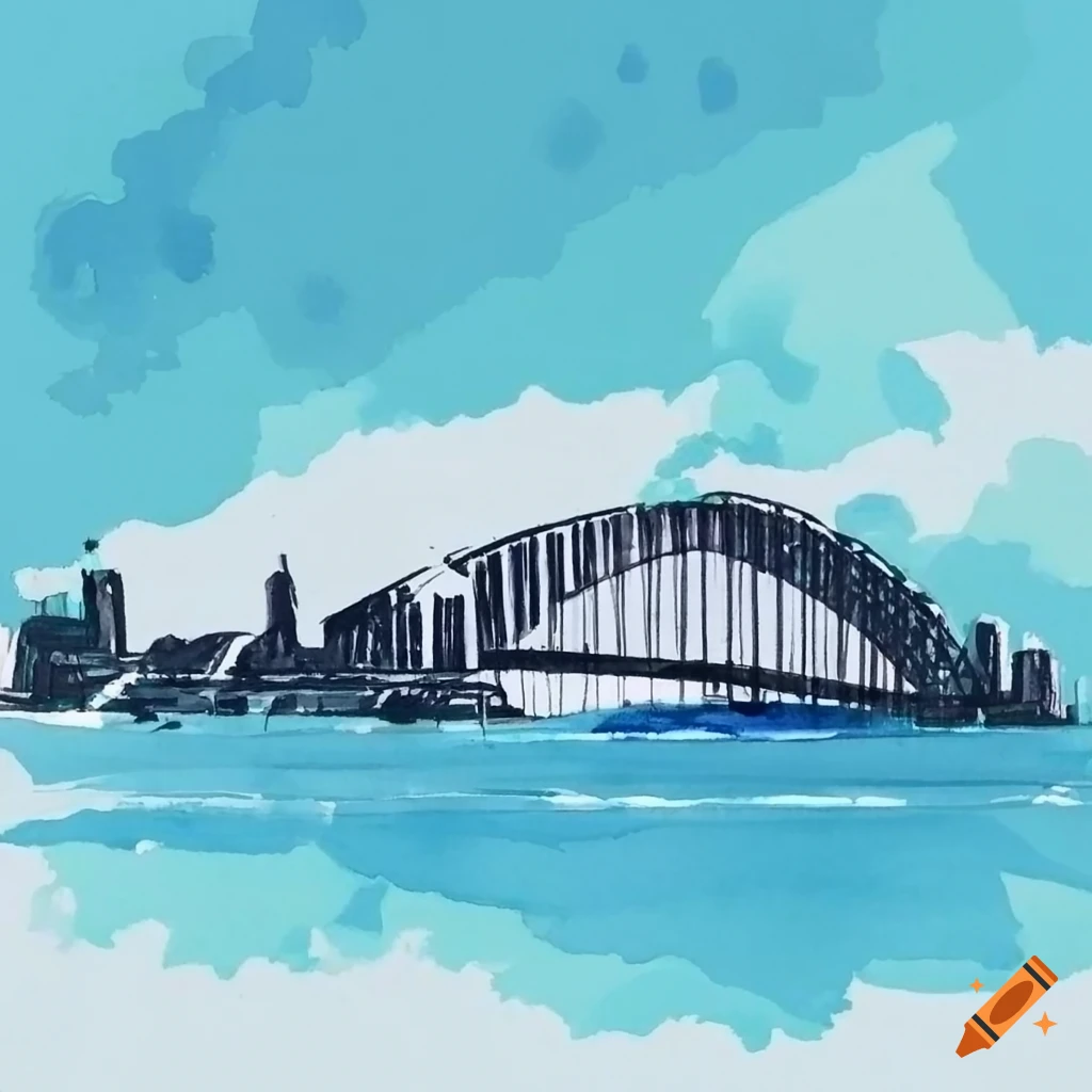 Watercolor painting of sydney