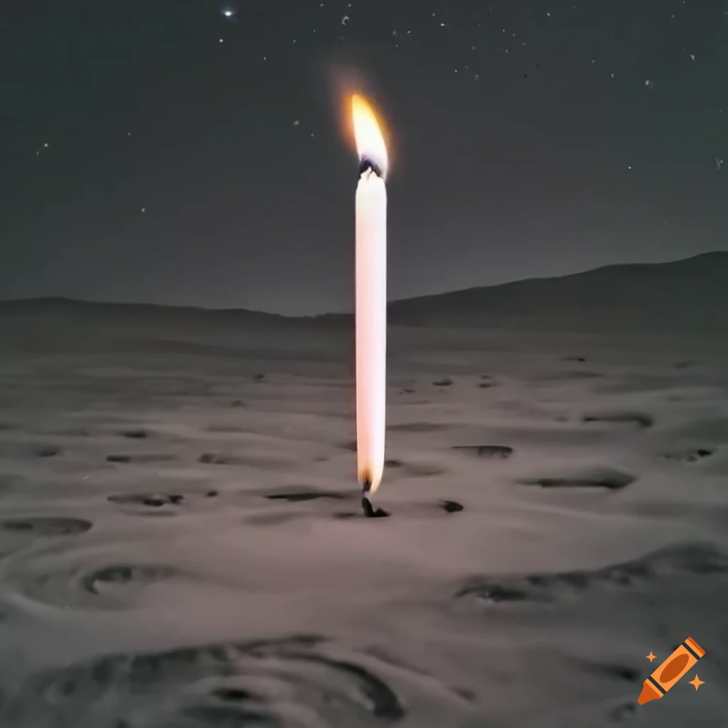 candle on the surface of the Moon