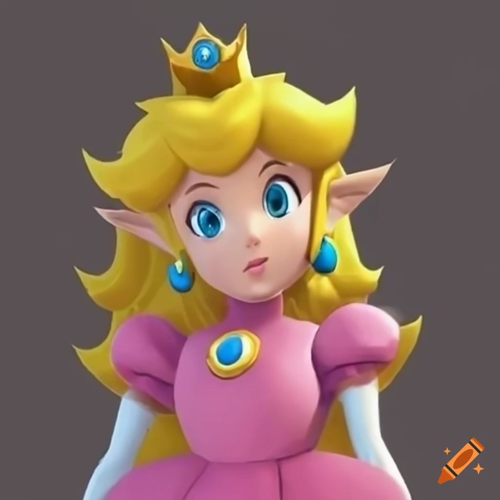 Cosplay of princess peach and link posing together