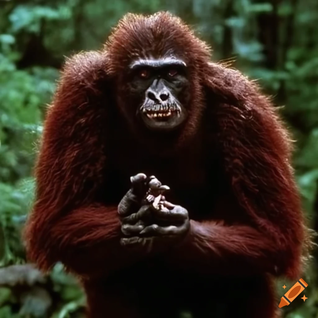 image from the movie 'Congo' featuring Bigfoot in a Canadian forest