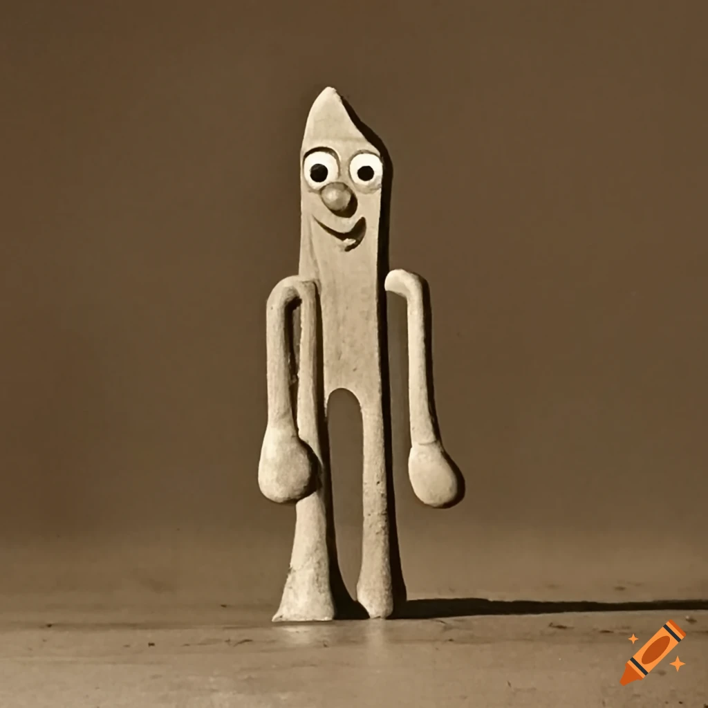 sepia image of Gumby character in Kandahar, Afghanistan 1923