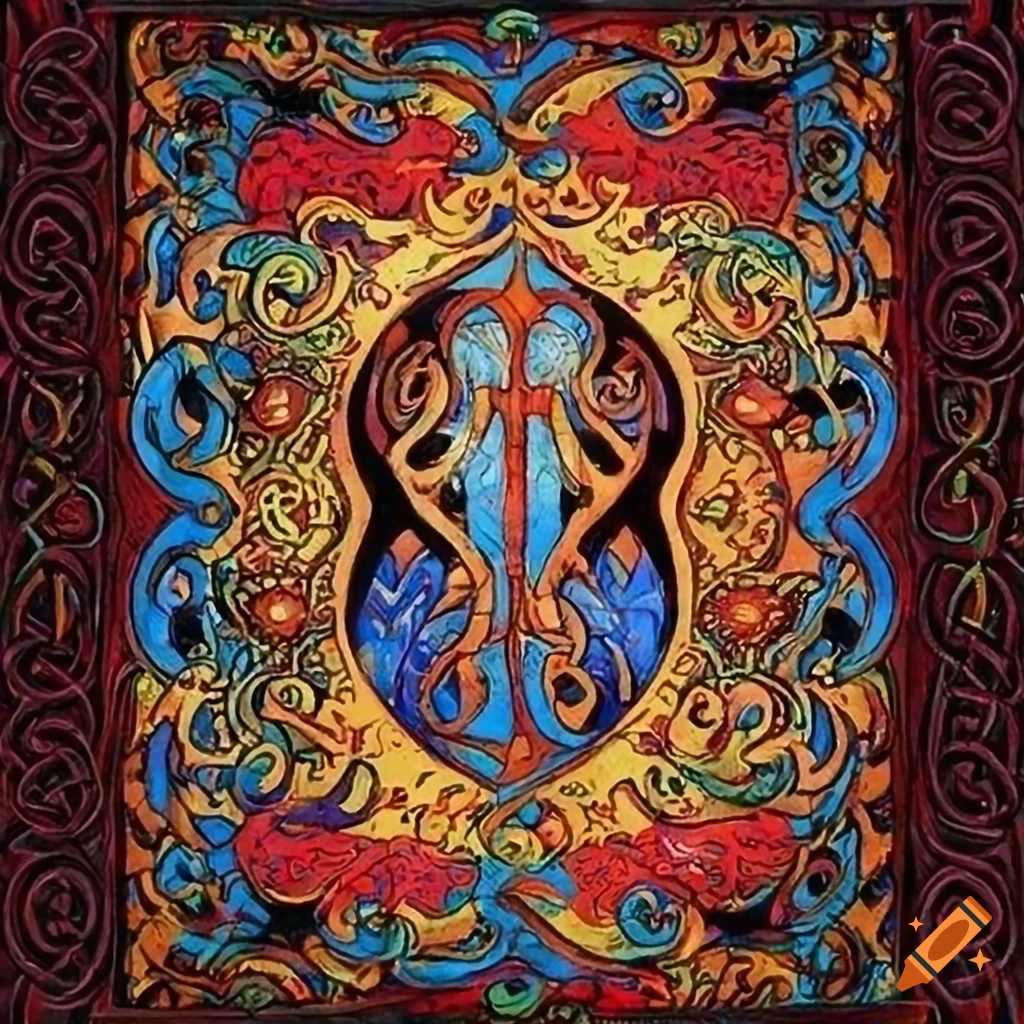 Celtic illuminated manuscript frontispiece by ivan biliban