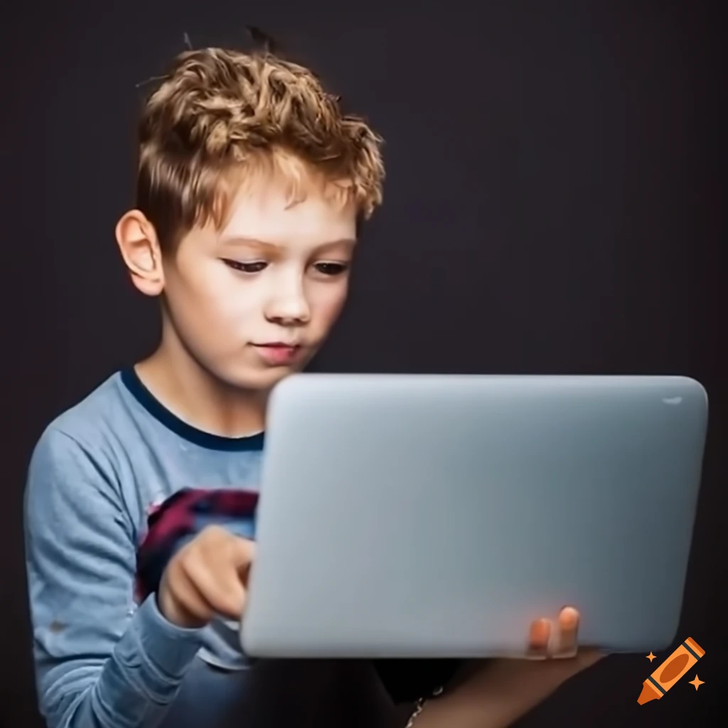 Group of kids working on laptops 