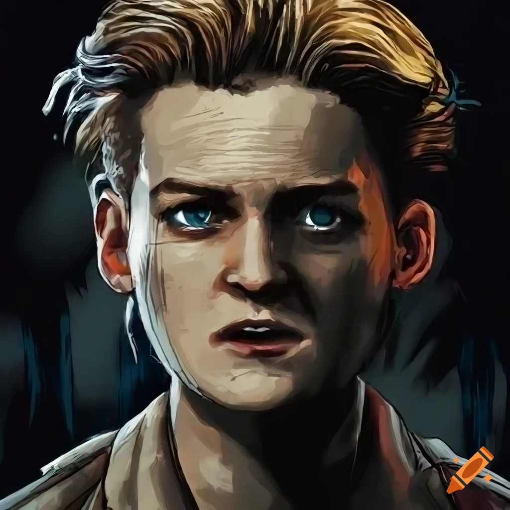 Digital art of jack gleeson in a zombie apocalypse setting