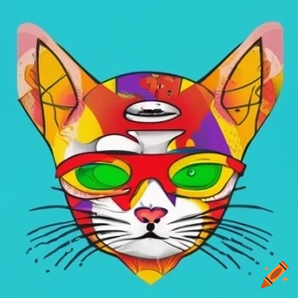 Cartoon Cat In A Caterpillar Costume On A Happy Sunny Day In A Forest 