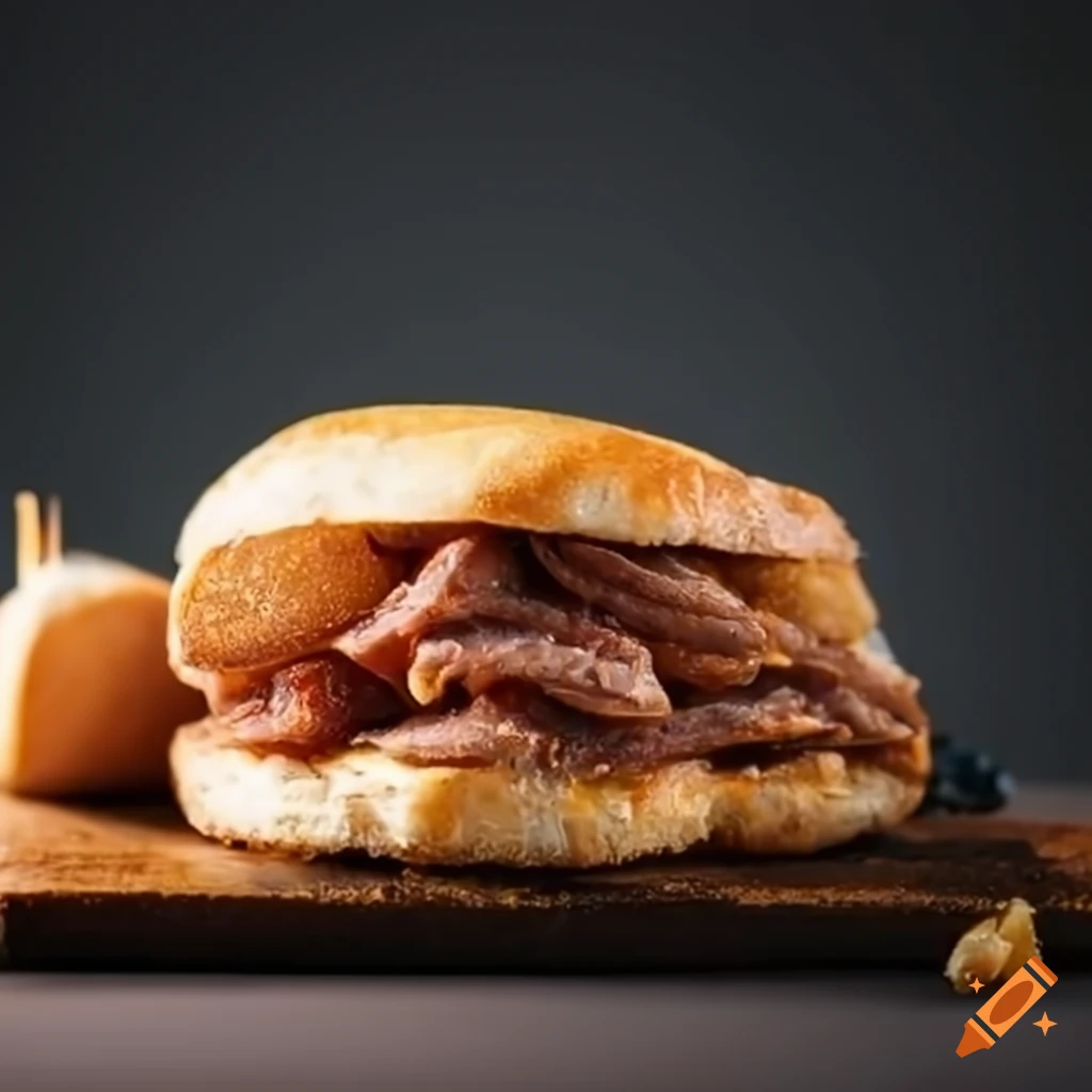 delicious closeup of a fried eelmeat sandwich