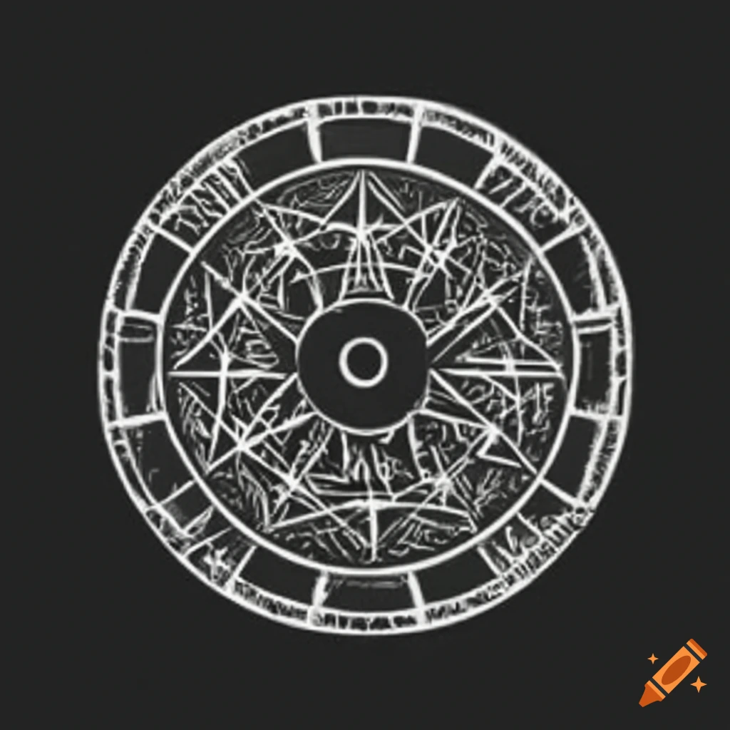 minimalist occult design with seven rays