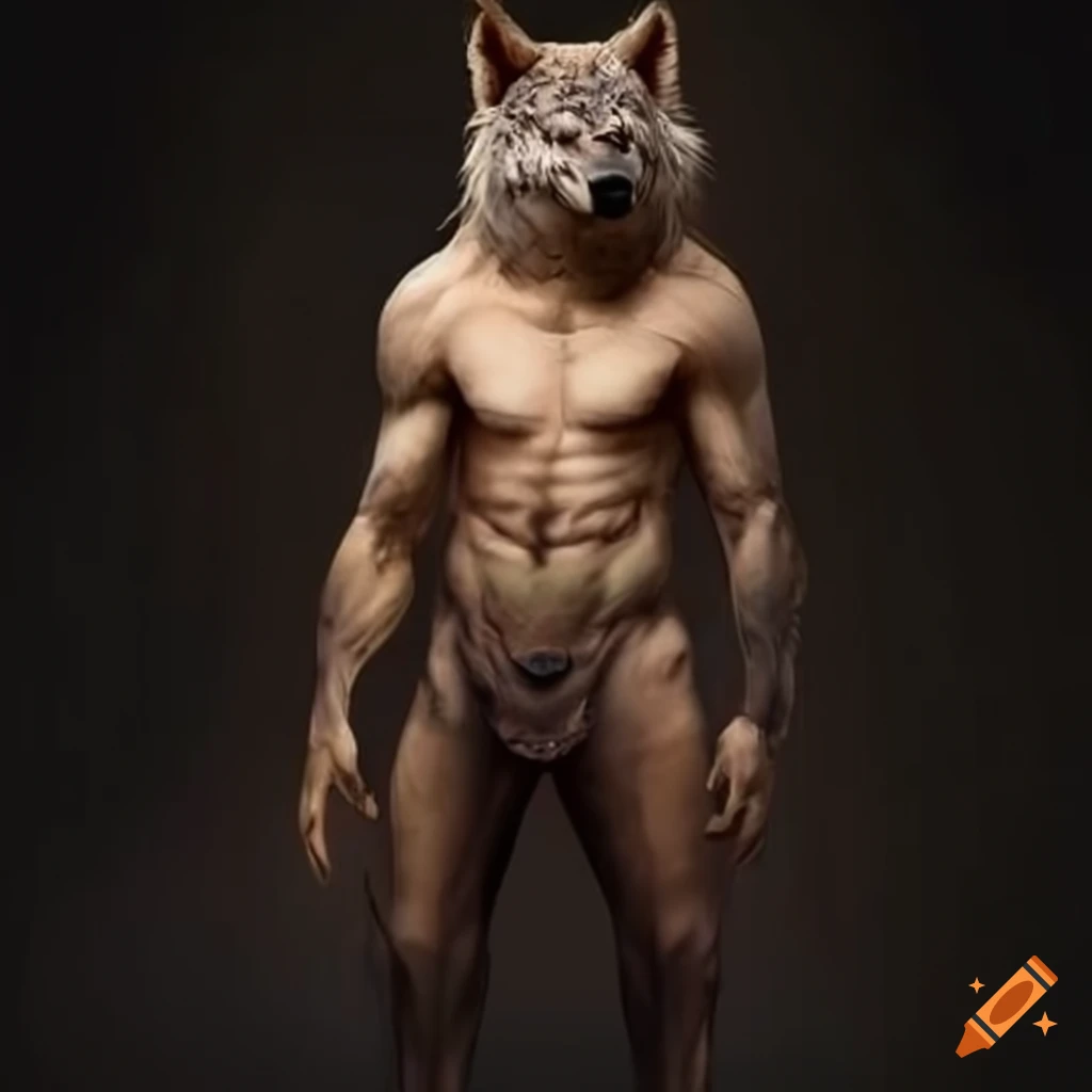 digital art of a half man half wolf