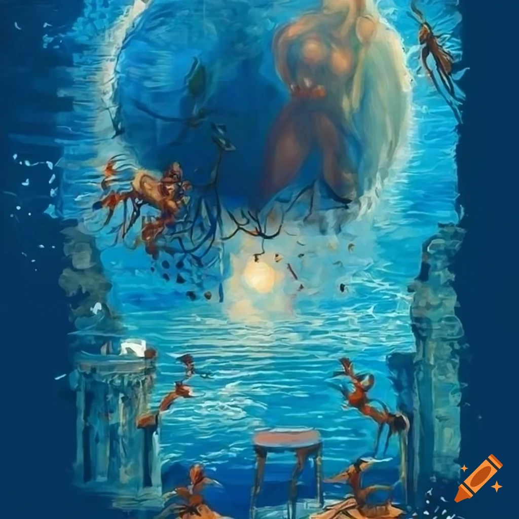 blue renaissance art poster for art and sport festival at school