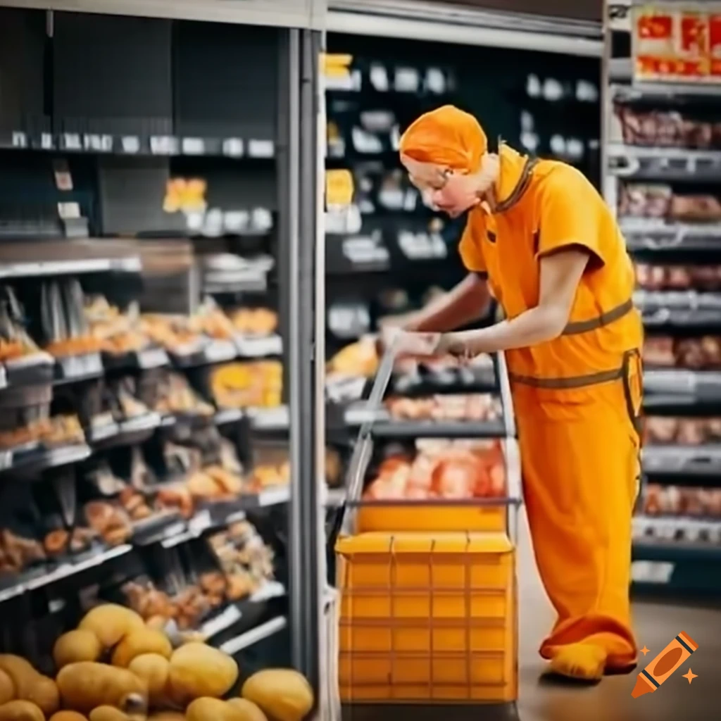 prisoners working in a supermarket