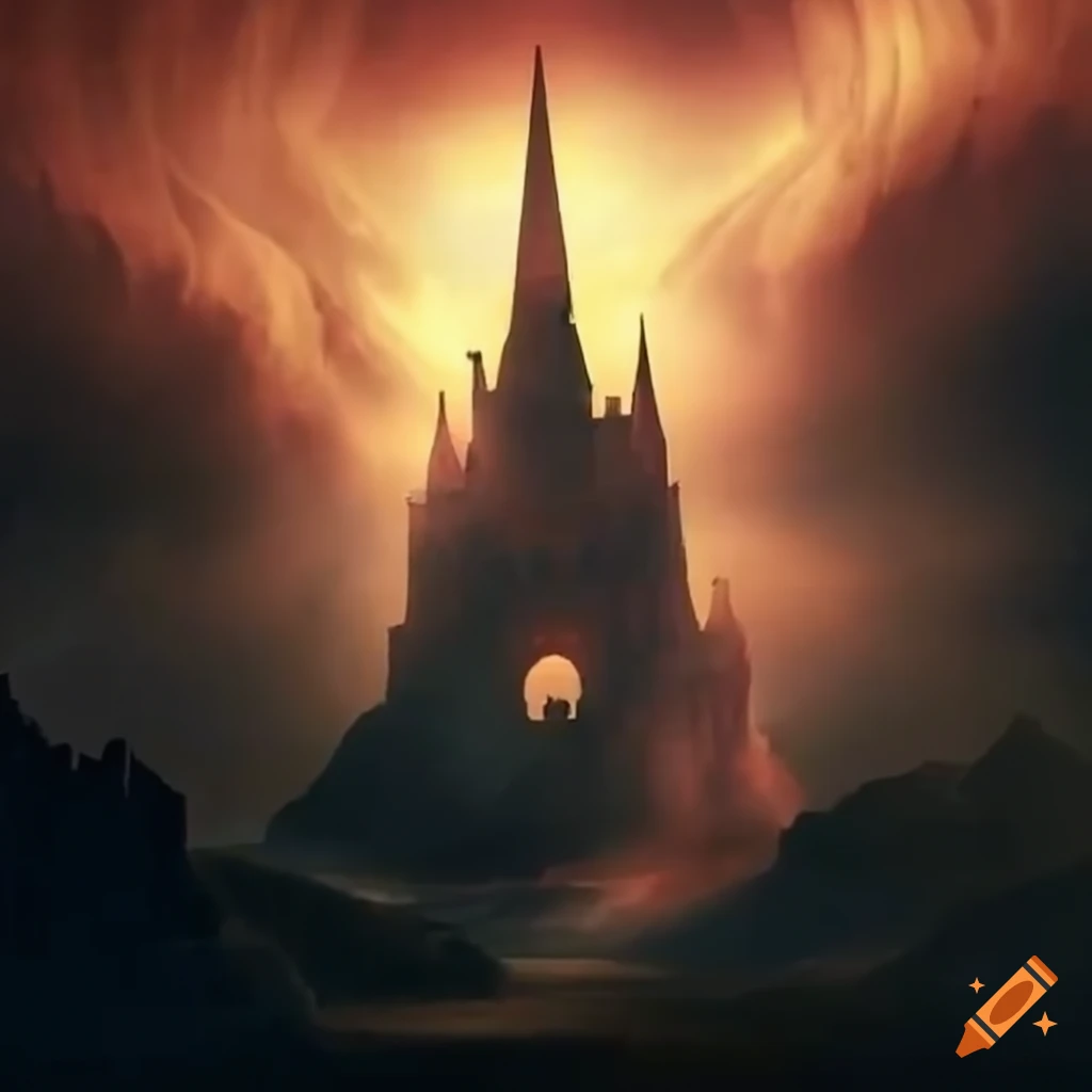 Sound waves in a medieval castle on Craiyon