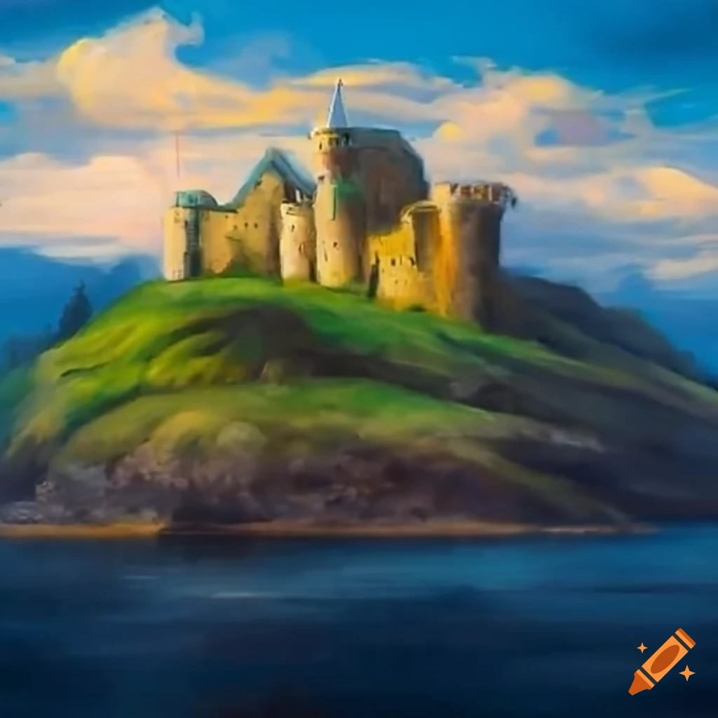sunny day at a castle in Scotland