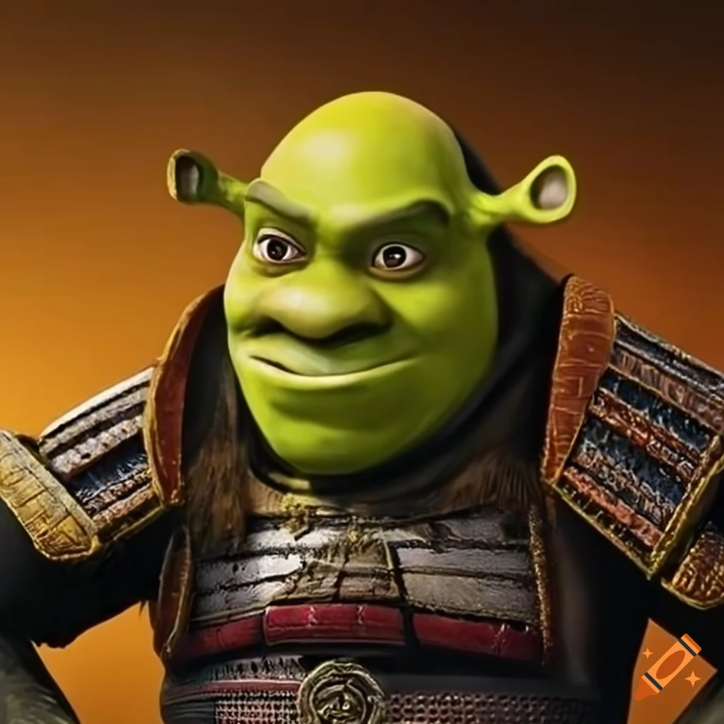 Image Of A Samurai Shrek With A Large Nose