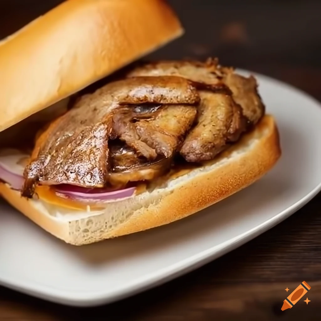 delicious closeup of a fried eelmeat sandwich