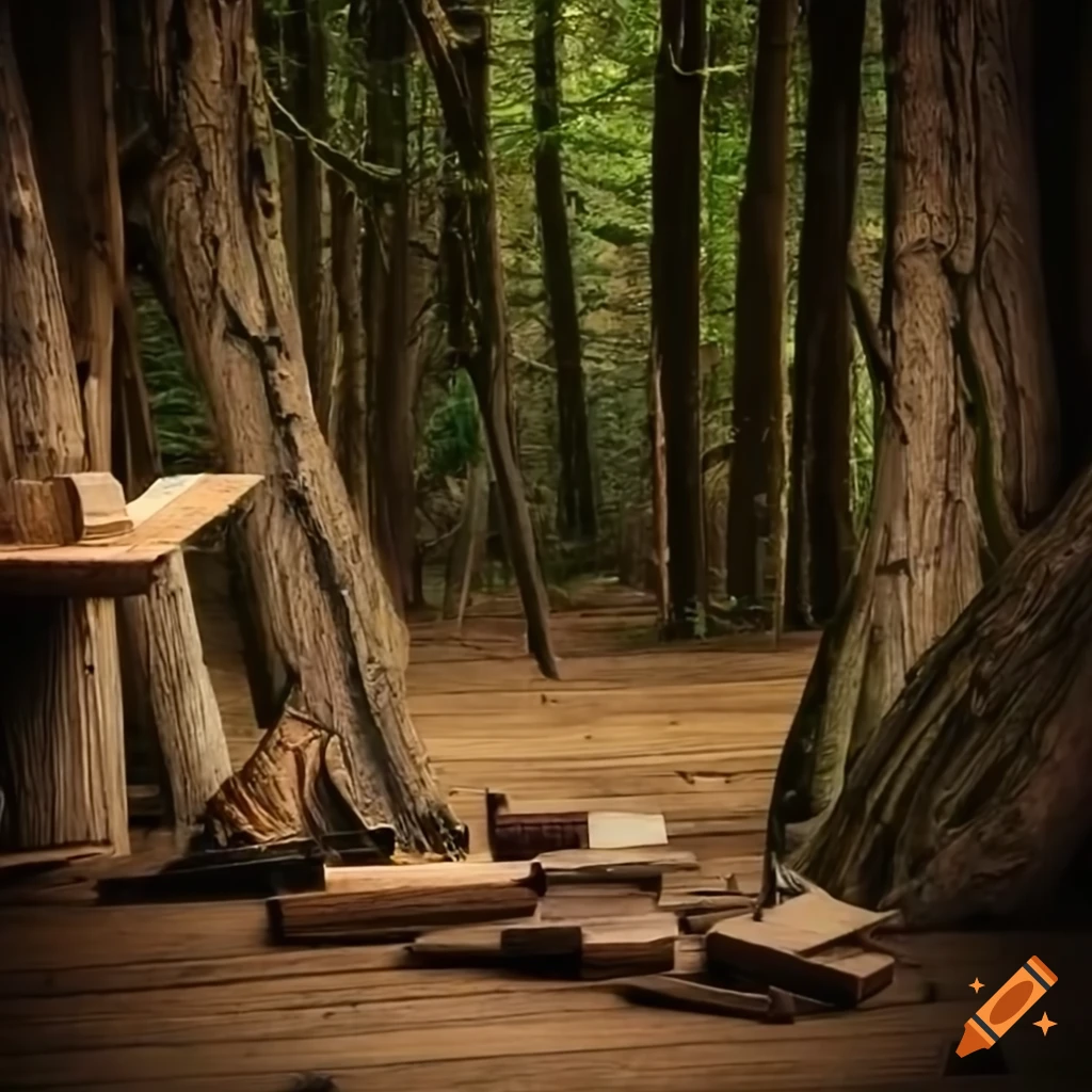 carpentry shop nestled in the woods