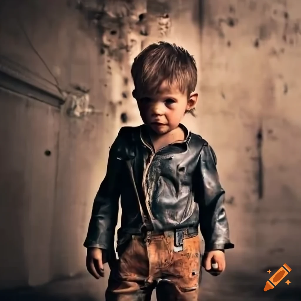 toddler boys standing in a truck depot