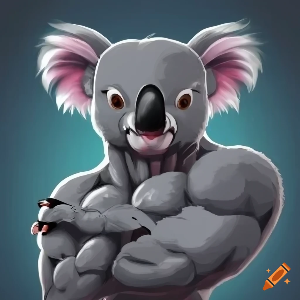 portrait of a muscular koala