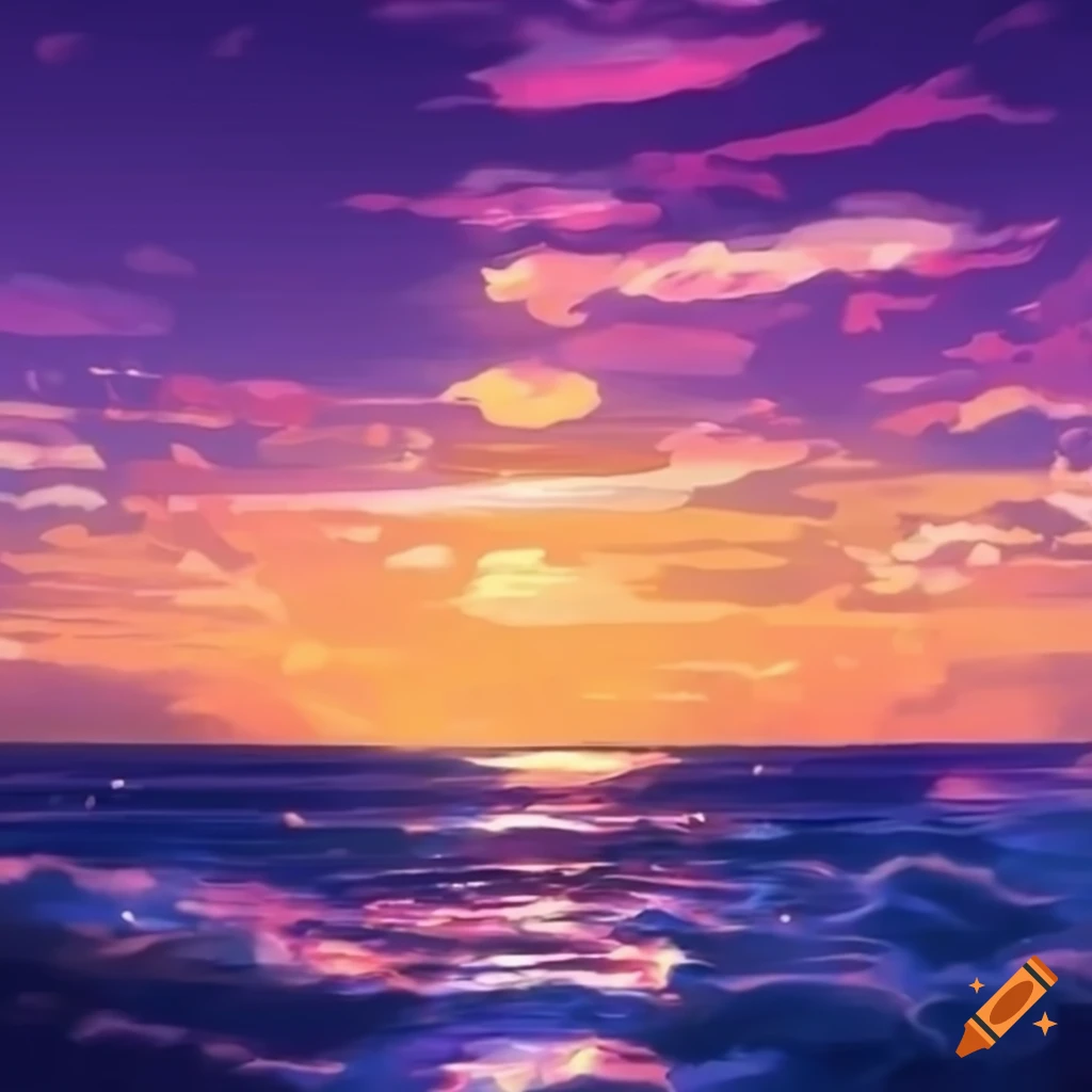 HD wallpaper: anime, sky, water, blue, mirror, lights, clouds, sea, lake |  Wallpaper Flare